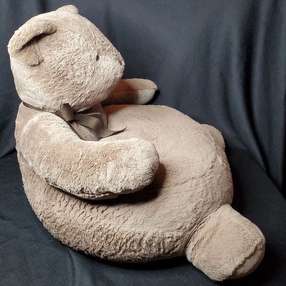 Pottery Barn Kids Bear Plush CRITTER CHAIR Brown Bow Photo Shoot Storytime 24x24 - Picture 2 of 15
